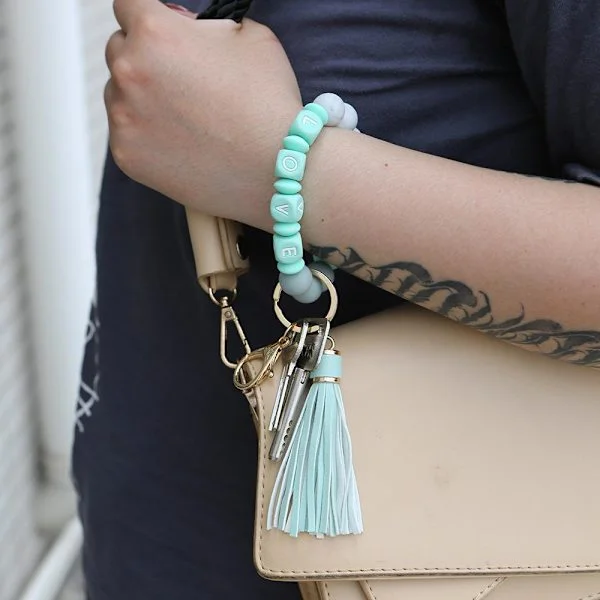 Hvid nøglering armbånd dame armbånd nøglering bilnøglering