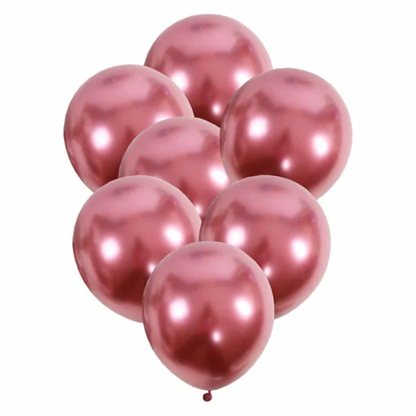 50-pak Balloner Rosa Rød Metallic Fest Fødselsdag 26cm rosa