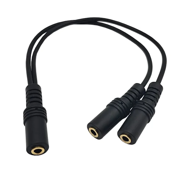 9 tommer 3,5 mm (1/8 tommer) Stereo 1-hunkøn til dobbelt 2-hunkøn Y-splitter lydkabel og kønsskifter