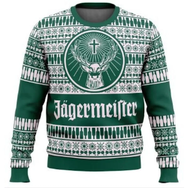 Jägermeister Full Julegenser Julegenser Gave Nisse Genser Herre 3D Genser Og Topp Høst Og Vinterklær, Størrelse L