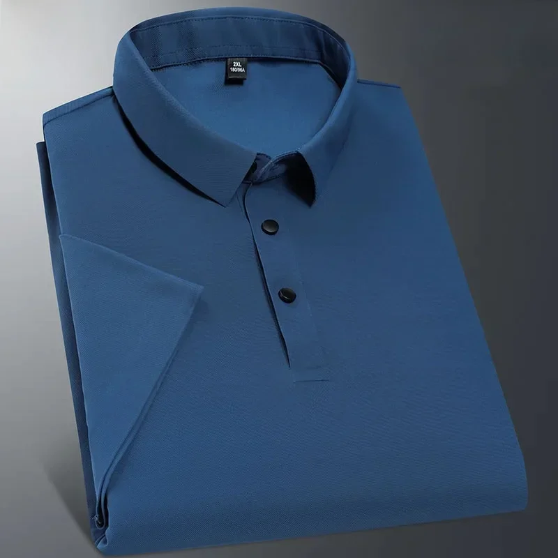 AliExpress - Polo hommes 6XL 7XL 8XL été nouveau haute qualité hommes à manches courtes polo glace soie hommes d'affaires polo décontracté 2212