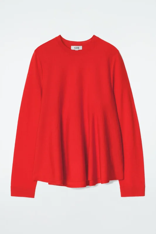 COS Women's Trapeze Merino Wool Jumper in Orange