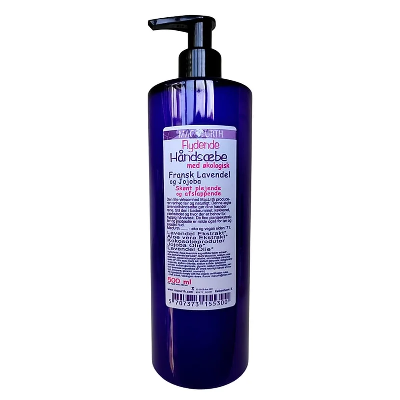 MacUrth Flydende Håndsæbe Lavendel M. Jojoba 500 ml, Hudpleje, Håndpleje, Håndsæbe