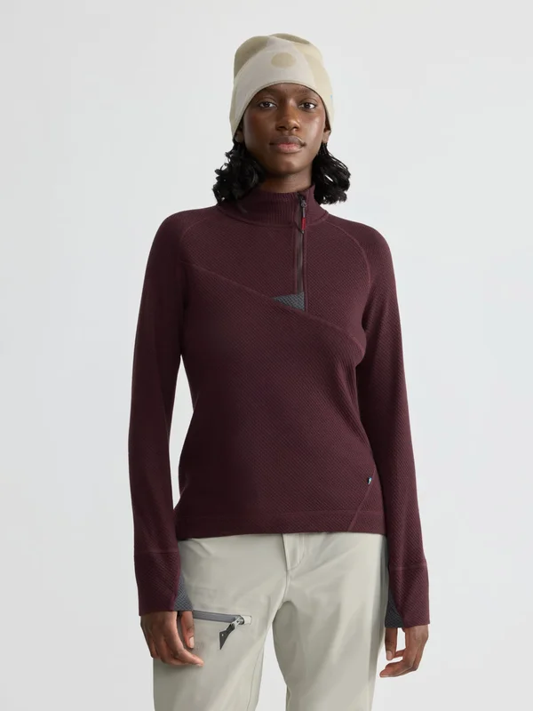 Klättermusen Huge Half Zip Genser Dame - Amaranth Red - L