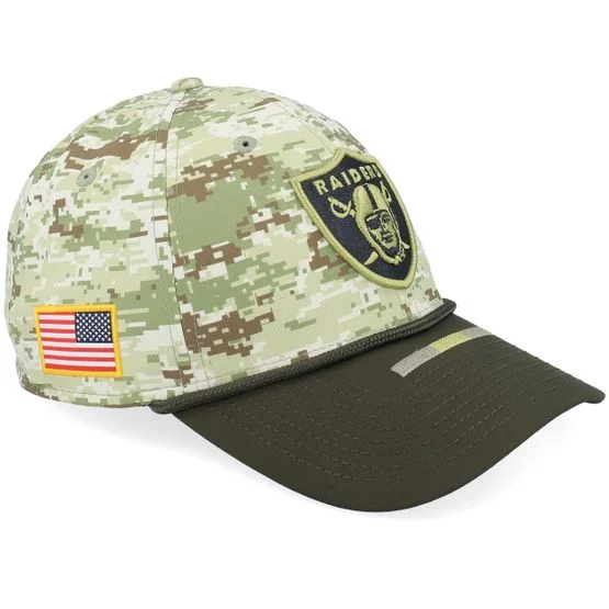 New Era - NFL Camo fitted Lippis - Las Vegas Raiders NFL 39THIRTY Salute To Service Camo Fitted @ Hatstore