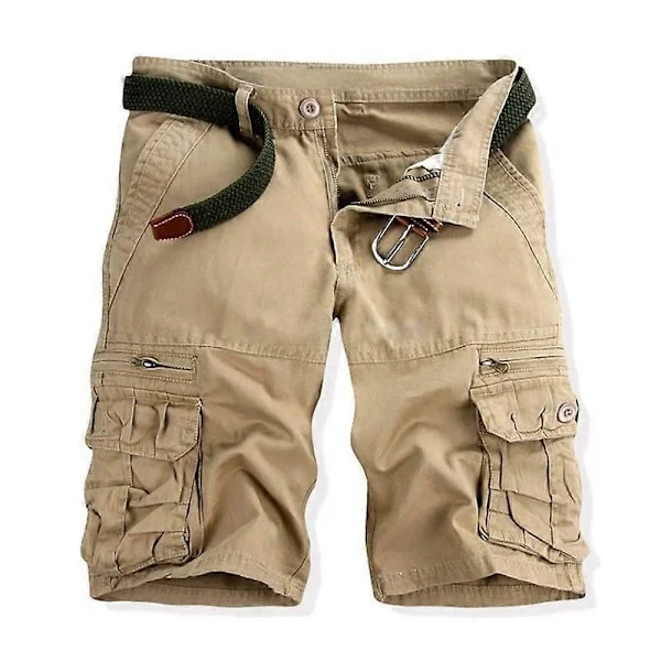 Sommer Herre Shorts med Flere Lommer Herre Bomull Ensfarget Løse Shorts