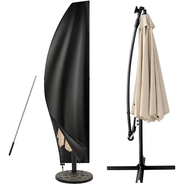 Beskyttelsescover til parasol, beskyttelsescover til fritstående parasol med stang, 420D Oxford stof parasolcover til fritstående parasol (265x40/70/