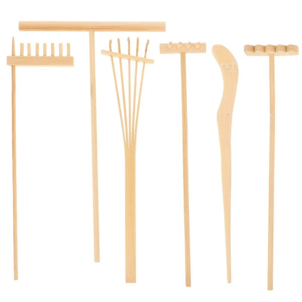 1 setti/6 kpl bambu harava puutarhanhoito bonsai ruukkutyökalu mini teeastiasto harava hiekka työntö piirustuskynä setti työpöydän koriste tarvikkeet 