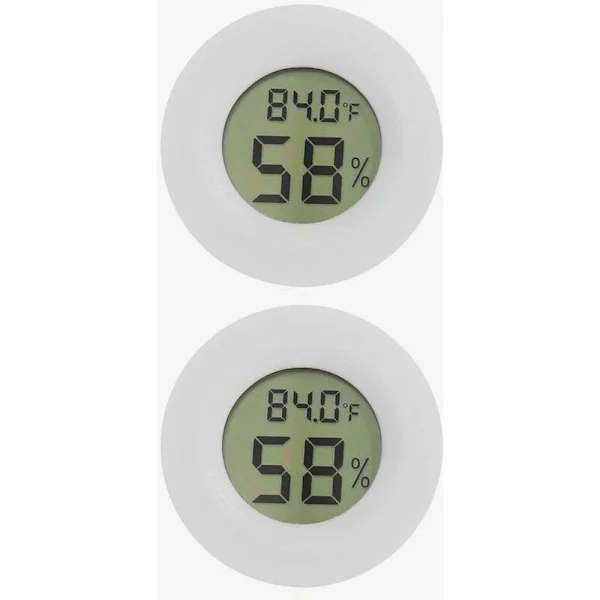2-pack minitermometer och hygrometer för kylskåp och frys, elektronisk hygrometerdetektor för inomhustemperatur och luftfuktighet UD01 Vit