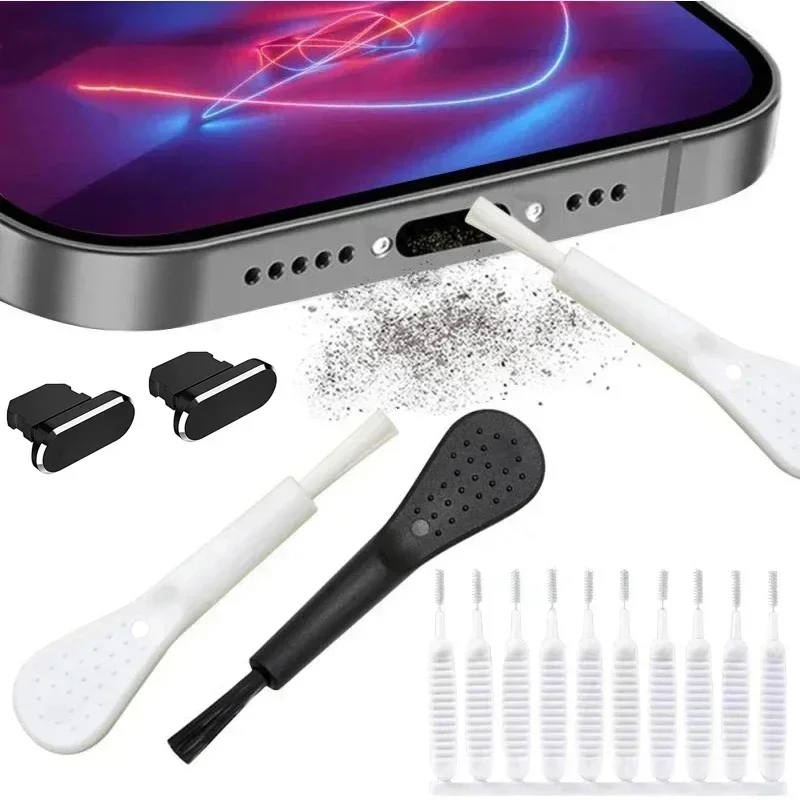 AliExpress - Mobiele telefoon Luidspreker Oplaadpoort Reinigingsset Stofplug voor iPhone 16 15 14 Koptelefoon Clean Kit Borstel voor Samsung Xiaomi