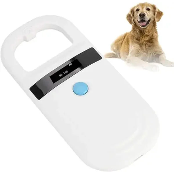 [CA] Pet Microchip Scanner, 3.7V Handhållen ID-chip Taggläsare för Hund Häst Katt Gris, Hög Ljusstyrka Display, ISO RFID-läsare, Husdjursidentifiering