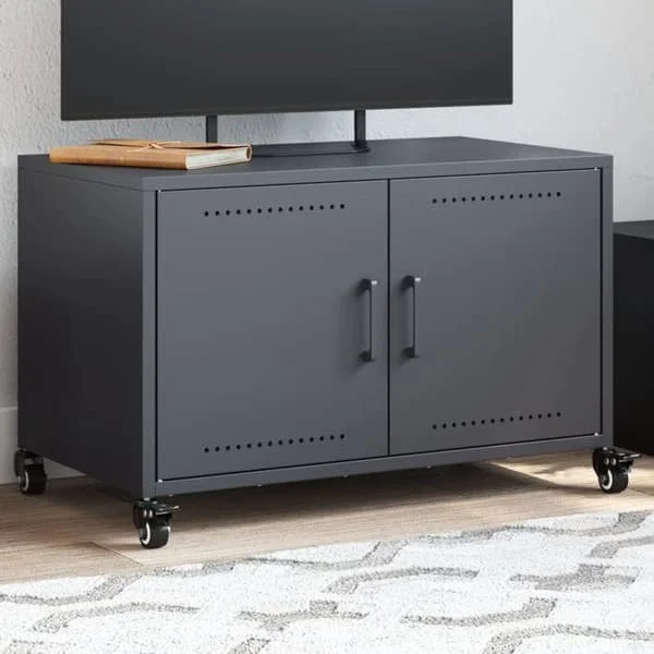 vidaXL TV-möbel, TV-skåp med dörrar, tv-stöd med förvaring för vardagsrum, antracit 846640