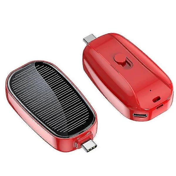 Mini Solcellsladdare Portabel Nyckelring Powerbank För Mobiltelefon 1200mAh[HK]
