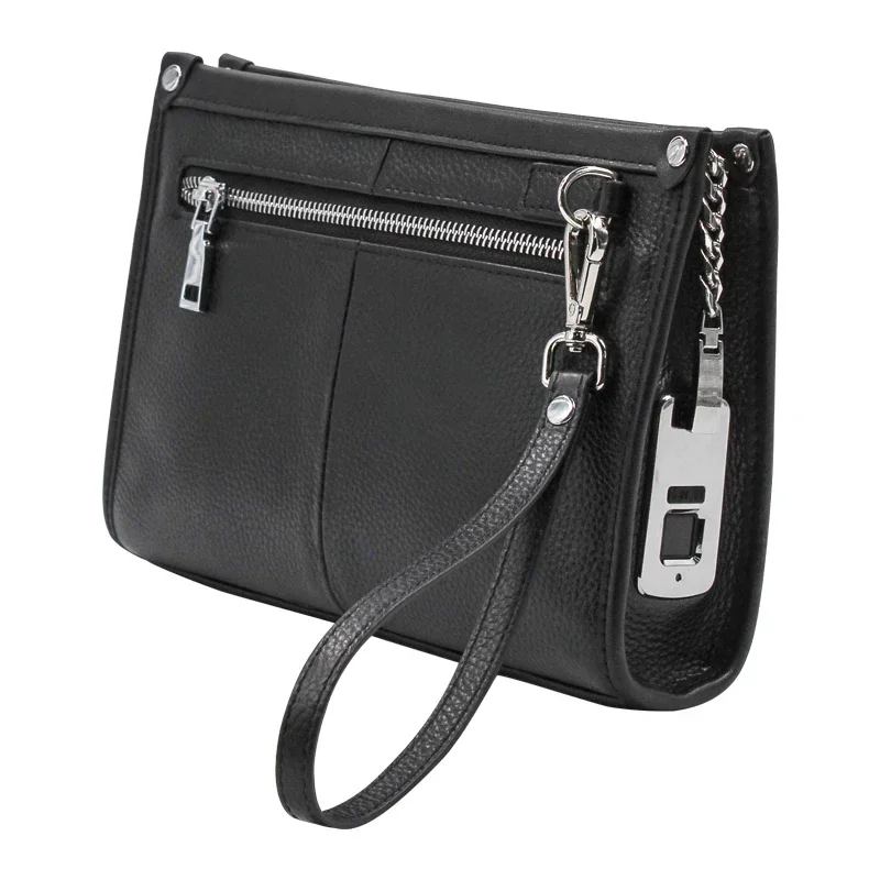 AliExpress - Männer Fingerprint Lock Taschen für männer Leder Handtasche Männlichen Lange Geld Brieftaschen Handy Tasche Männer Messenger Tasche Anti-