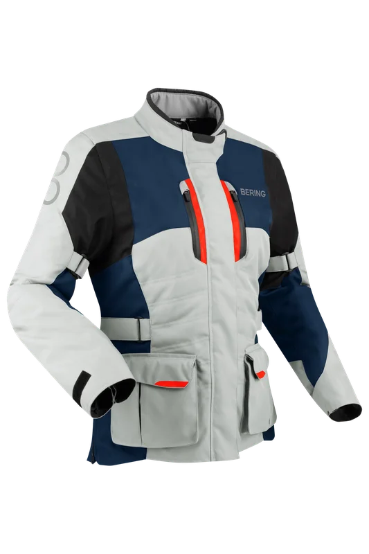 Chaqueta de Moto Mujer Bering Siberia Gris/Azul/Rojo S