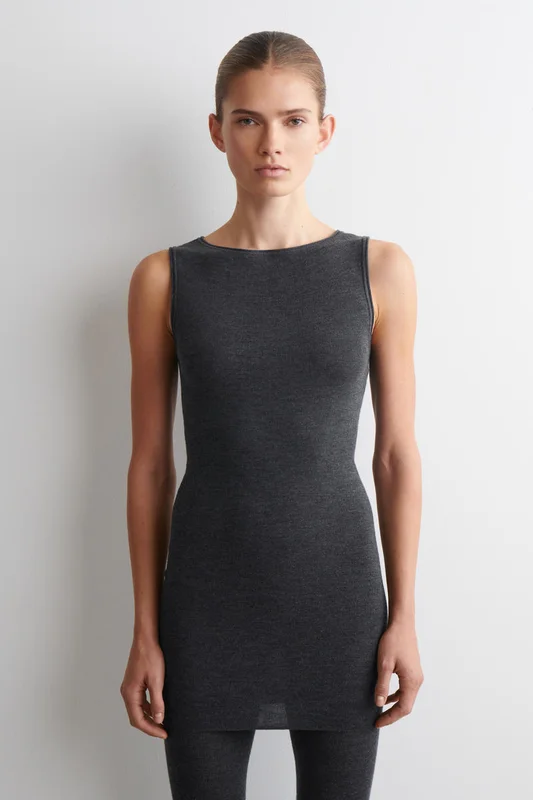 COS Seamless Merino Wool Mini Dress in Grey - Women