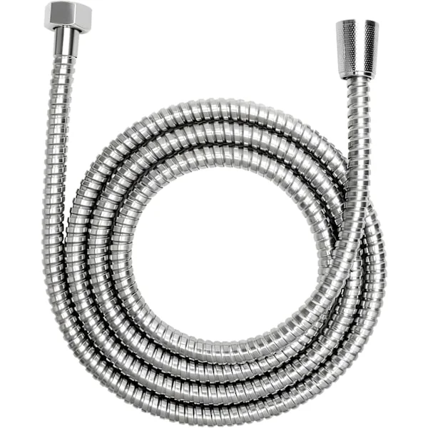 2-meter bruseslange – 304 rustfri stål bruseslange, forkromede messingfittings, universal bruseslange