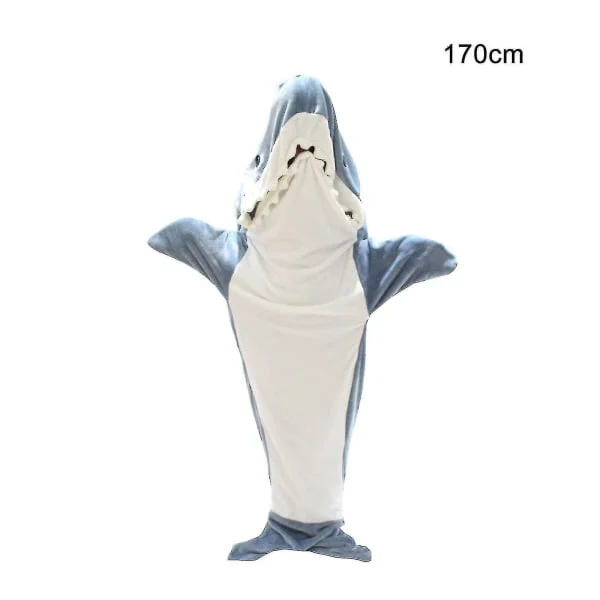 Huamade Hajfilt Hoodie Vuxen - Haj Onesie Vuxen Bärbar filt - Hajfilt Super Mjuk Mysig Flanell Hoodie Haj Sovsäck 170cm