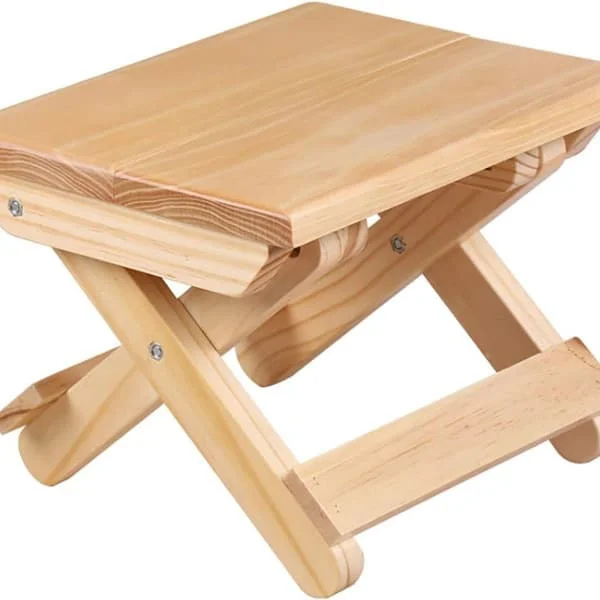 Folding wooden stool, foldable stool for household use, portable chair for camping and fishing KLB