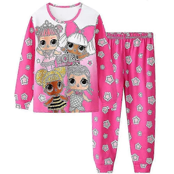 3-7 år barn jenter LOL Surprise trykt pysjamas sett topper + bukser pysjamas sett nattøy 26s