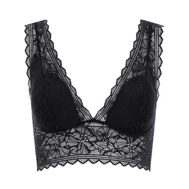 Chantelle Floral Touch Wirefree Bra Bh Dam Svart L