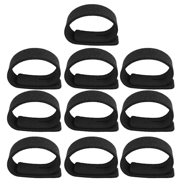 10 Pcs Fishing Rod Belt Straps Stretchy Straps Fishing Tackle Straps Cable Bait Casting Spinning Fly Rod Rod Straps Holder Black