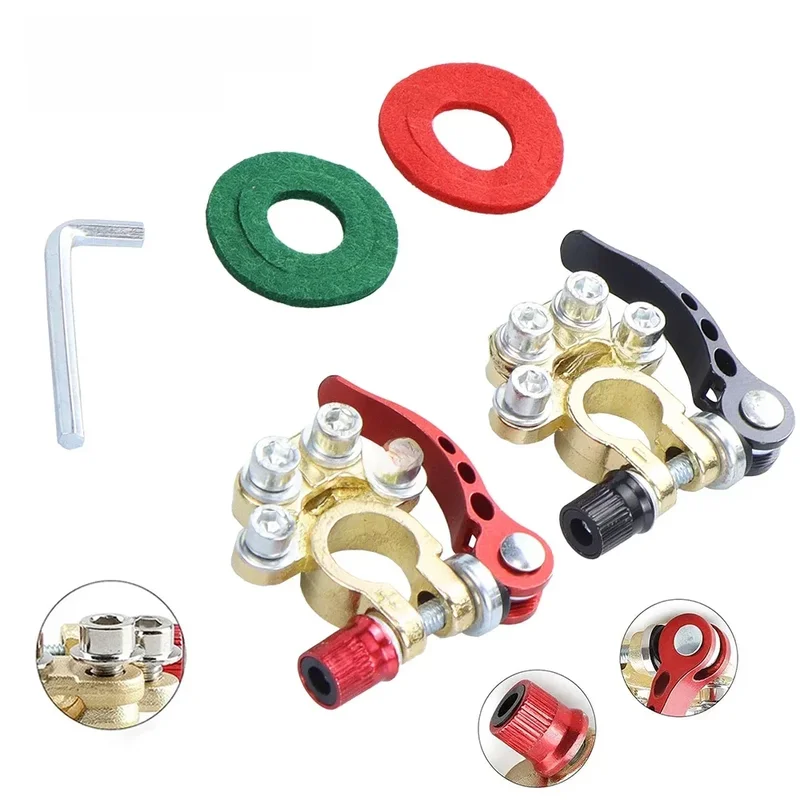 AliExpress - Borne de batterie de voiture 24V 12V, en alliage d'aluminium, cosse d'alimentation Positive et négative, connecteurs à Clip supérieur de 