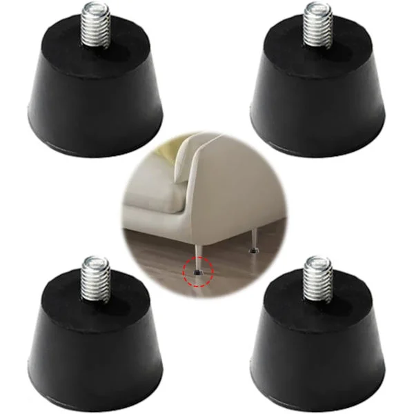 Delar M8×38mm Screw-in Rubber Feet, Non-slip and Wear-resistant, Adjustable Rubber Pad, for Tables, Chairs, Sofas, Cabinets (M8)