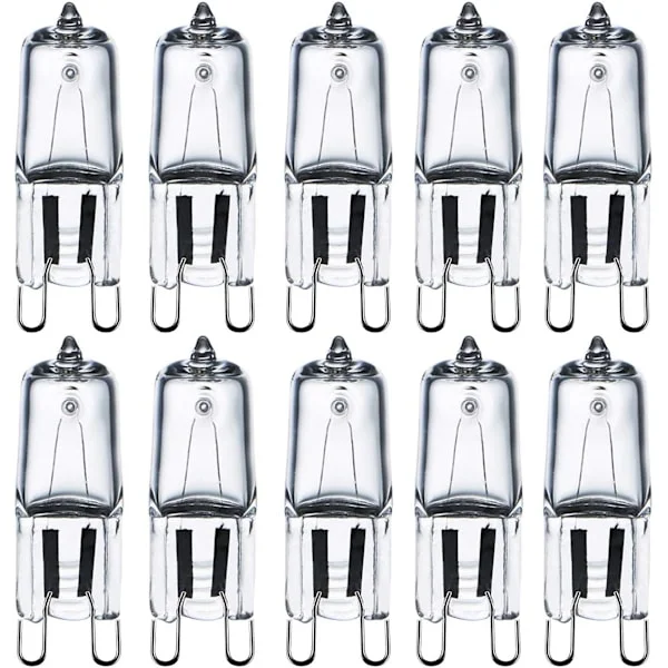 G9 Halogen Lamps 230V 25W 2800K Warm White Clear G9 Capsule Lamp Dimmable, 10-pack [Energy Class G]