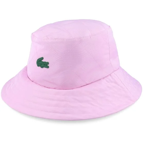 Lacoste - Pink bucket Hat - Rubber Patch Stitch Albizia Bucket @ Hatstore