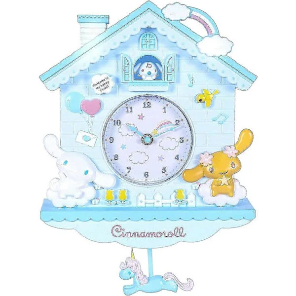 【YD】Melody Veggklokke 30 cm Tegneserie Svingende Barn Jenter Vegg Kvarts Klokke Hjemmeinnredning Soverom Tegneserie Veggklokke