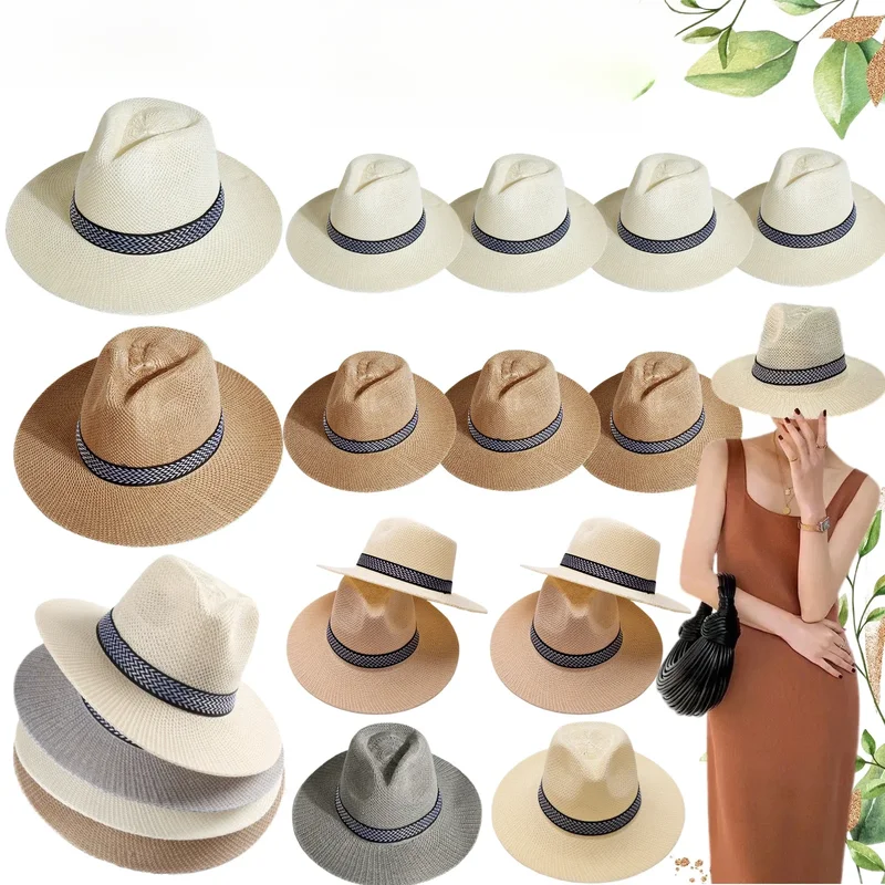 AliExpress - 5-50 pièces Chapeaux de mariage pour invités (femmes et hommes), Chapeaux de paille, Chapeaux de fête pour la fête de Havana, Chapeaux de