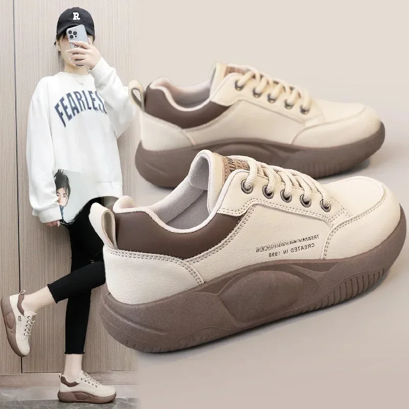 AliExpress - Nouvelles chaussures pour femmes 2024 printemps semelle épaisse chaussures surélevées chaussures de sport chaussures pour femmes étudiant