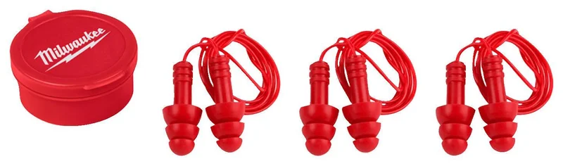 Milwaukee 4932471904 Ørepropper med hyssing, 3-pakk, Hørselvern