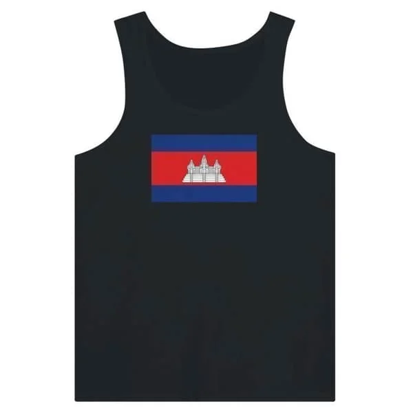 Linne - Flag of Cambodia - Svart - 100% bomull - Slim fit - Blandat