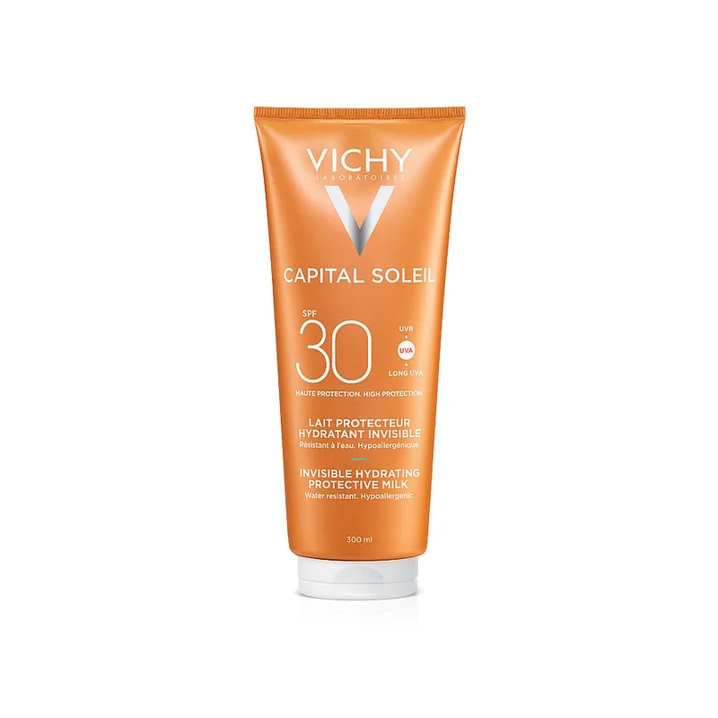 Vichy Capital Soleil Fresh Protective Milk SPF 30 300 ml, Hudpleje, Solcreme, Solcreme Til Ansigtet