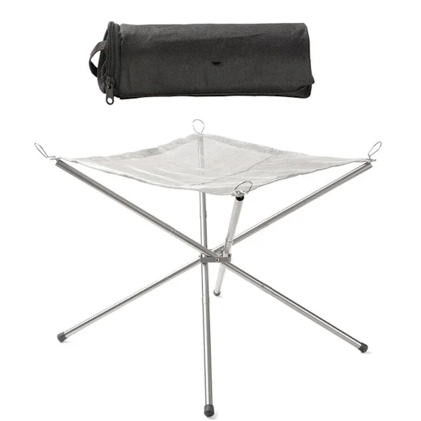 Bærbar bålfad i rustfrit stål til camping, picnic, grill, brænde og kul