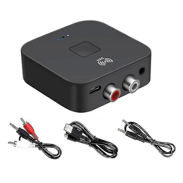 Bluetooth 5.0 RCA lydmottaker Aptx 3,5 mm Aux Jack musikk trådløs Bluetooth-adapter med NFC for bil-TV-datamaskin-høyttalere