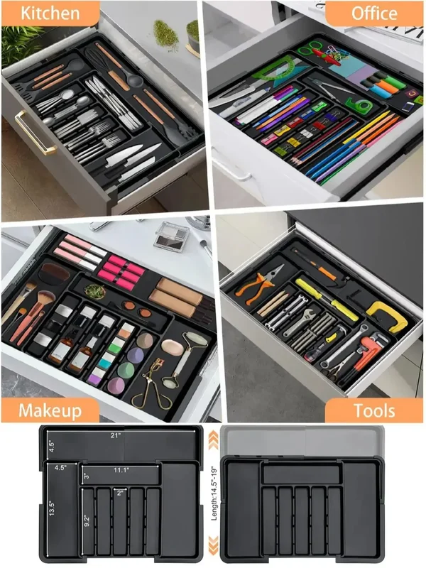 AliExpress - Besteck-Organizer, erweiterbarer Küchenutensilien-Schubladen-Organizer, großes verstellbares Besteck, Besteck-Tablett, Küchenbesteck, 
