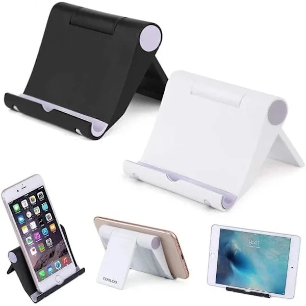 2-pak telefonholder til skrivebord, foldbar justerbar mobiltelefonholder med flere vinkler til skrivebord, passer til telefon 14/13 Pro Max/12/11 Plus
