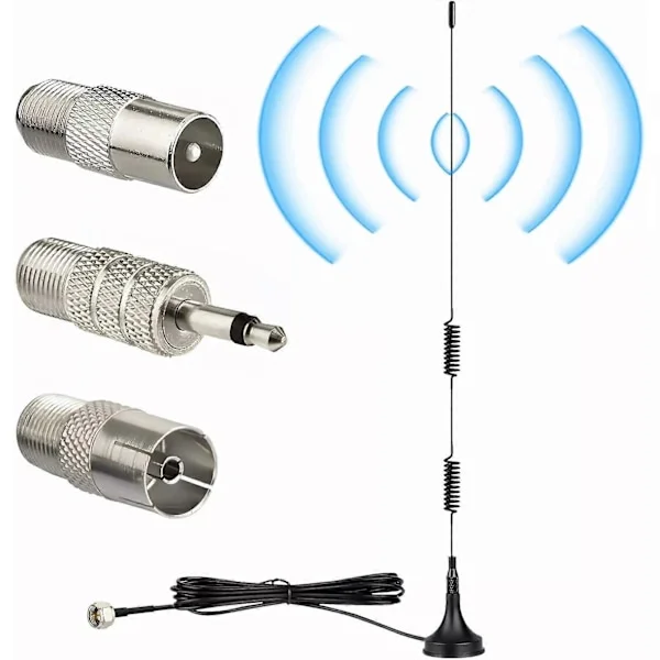DAB UKW FM Radioantenne 7dBi med 3m Kabel & Magnetisk Base til Digital Radio