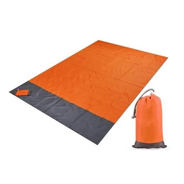200x210cm Vattentät Strandkudde Fick Outdoor Picknick Camping Strandmatta Bärbar Lätt Picknickmatta Camping Golvmattor(140x200cm,Orange)