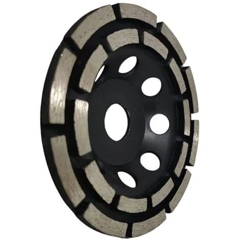 Diamantslipe- og pusseplate, 125 mm x 22,23 mm dobbeltradet diamant slipehjul, for sliping av avrettingsmasse, betongplater