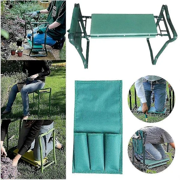 Bärbara handtag Fällbar knäböjarstol Utomhus Trädgård Picknick Grill Knäskydd Pall Mjuk bänk