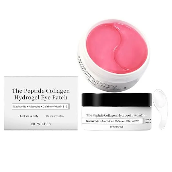 60 pcs Peptide Collagen Hydrogel Eye Mask, Anti-Aging Eye Patches for Dark Circles
