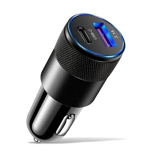 Snabb 66W USB Typ C Billaddare Kompatibel med iPhone, Samsung, Huawei, iPad, Surfplatta och Mer (HY)