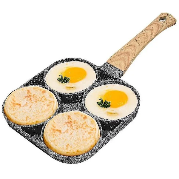 Egg Frying Pan, Non-Stick Pancake Pan Egg Pan With 4 Holes Frying Pan Pancake Maker For Induction