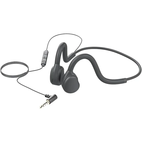 Åbne Sports Hovedtelefoner, Kablet Nakkebøjle med Mikrofon 3.5mm/Type-C Tilslutning Linjestyring Stereo Høretelefoner til Cykling Jogging Fitness 