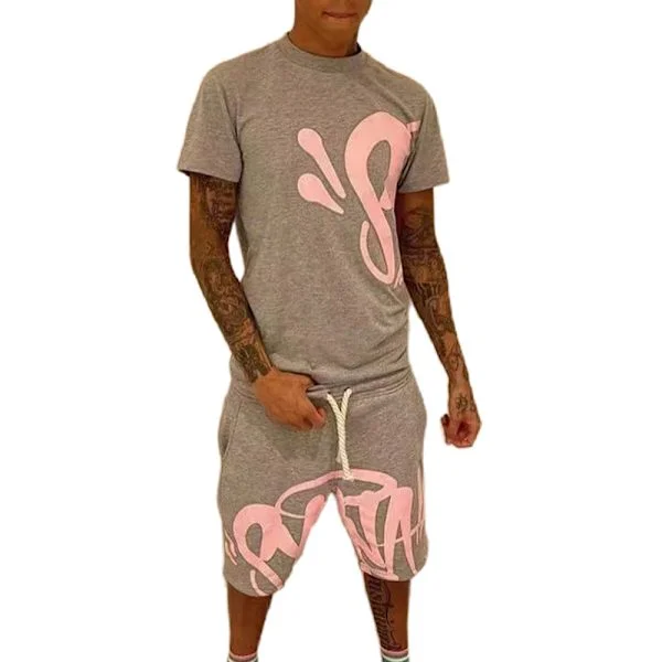 Men's Summer Set - Syna World Short Sleeve T-shirt + Shorts - Casual Tracksuit DDD D D 2XL 2XL D