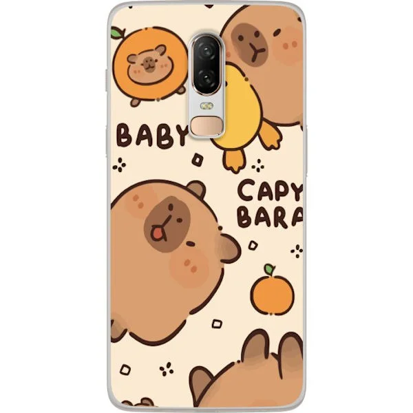 Kompatibelt Mobilskal till OnePlus 6 Kawaii Baby Kapybara